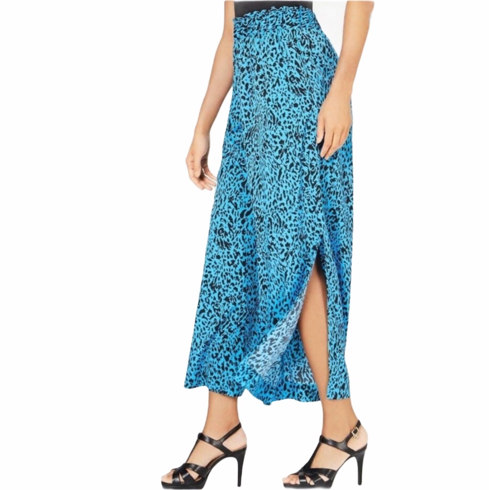 Thalia Sodi blue/Black leopard print trousers